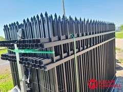 Wrought Iron Site Fence (30) Pieces w/ (31) Fence Posts, 7FTx10FT Long