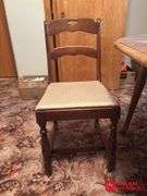Wooden Table with 3 Leaves & 6 Chairs