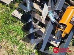 Unused Wolverine Hydraulic Auger w/ 12" & 18" Bits for Skid Steer