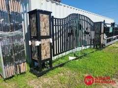 Unused 20FT Iron Gate w/ Pillars