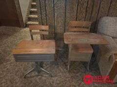 (2) Vintage School Desks