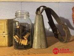 Clock Door, Suit Case, Cow Bell and Spools