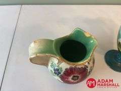 Hand Painted Tea Pot & Chipped Pitcher