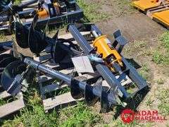 Unused Wolverine Hydraulic Auger w/ 12" & 18" Bits for Skid Steer