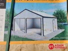 Unused Double Garage Metal Shed - 22FTx23FT