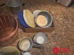 Old Canners, Basket, Tupperware and Cowboy Coffee Pot