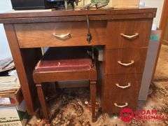Necchi Sewing Machine & Accessories, Sewing Table with Stool