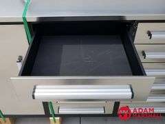 Unused Steelman Tool Box - Stainless Steel, 2 Door & 18 Drawer, 113"W x 24"D x 38"H
