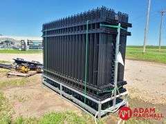 Wrought Iron Site Fence (30) Pieces w/ (31) Fence Posts, 7FTx10FT Long