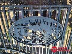 Unused 14FT Bi-Parting Iron Gate with Deer Artwork