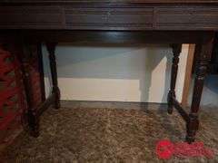 Large Vintage Bank Teller Desk. Measures 60 by 34 by 55 tall