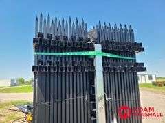 Wrought Iron Site Fence (30) Pieces w/ (31) Fence Posts, 7FTx10FT Long
