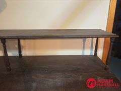 Large Vintage Bank Teller Desk. Measures 60 by 34 by 55 tall
