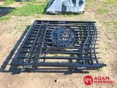 Unused 14FT Bi-Parting Iron Gate with Deer Artwork