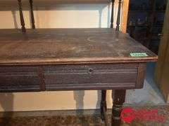 Large Vintage Bank Teller Desk. Measures 60 by 34 by 55 tall