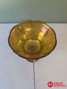 Carnival Glass Fruit Bowl on Pedestal