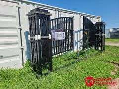 Unused 20FT Iron Gate w/ Pillars