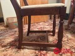 Wooden Table with 3 Leaves & 6 Chairs