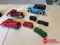 Some Cast Iron Toys & Crane Sculpture