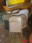 2 Card Tables , 1 Metal 5’ Table & 8 Metal Folding Chairs