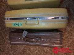 Two Hard Sided Samsonite and One Leather Suitcase