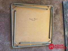 2 Card Tables , 1 Metal 5’ Table & 8 Metal Folding Chairs