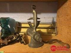 Metal Clothes Rack, Insulators, Sad Iron and other Vintage Items