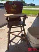 Wooden Highchair, Wooden Potty Chair & Bassinet