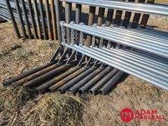 New 5x20FT Freestanding Panels with Continuous Fence 2 3/8 Pipe (sold 10 x bid)