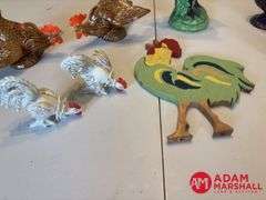 Glass & Wooden Chickens