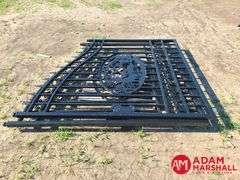 Unused 14FT Bi-Parting Iron Gate with Deer Artwork