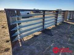 New 5x20FT Freestanding Panels with Continuous Fence 2 3/8 Pipe (sold 10 x bid)