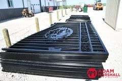 Unused 20FT Bi-Parting Iron Gate with Deer Artwork