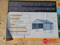 Unused Double Garage Metal Shed - 21FTx19FT