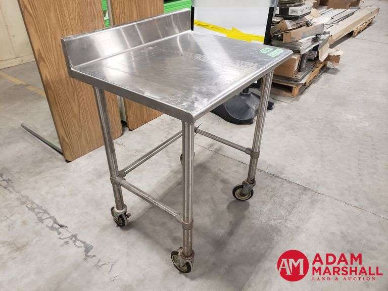 Stainless Steel Kitchen Work Table - Adam Marshall Land & Auction, LLC