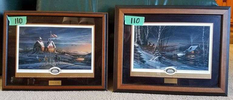 Framed Limited Edition Terry Redlin Prints – ‘Evening with Friends’ and ‘America, America’