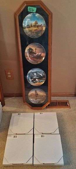 Framed Set of Four Tim Roper Collector Plates in Display Case