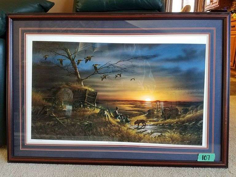 Framed Terry Redlin Signed Print “Lifetime Companions,”
