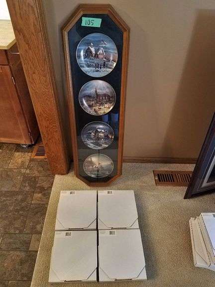 Four Terry Redlin Decorative Plates in Framed Display