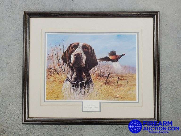 "In The Field" German Shorthair-Pheasant Framed Print By James H Killen - 29" x 24"