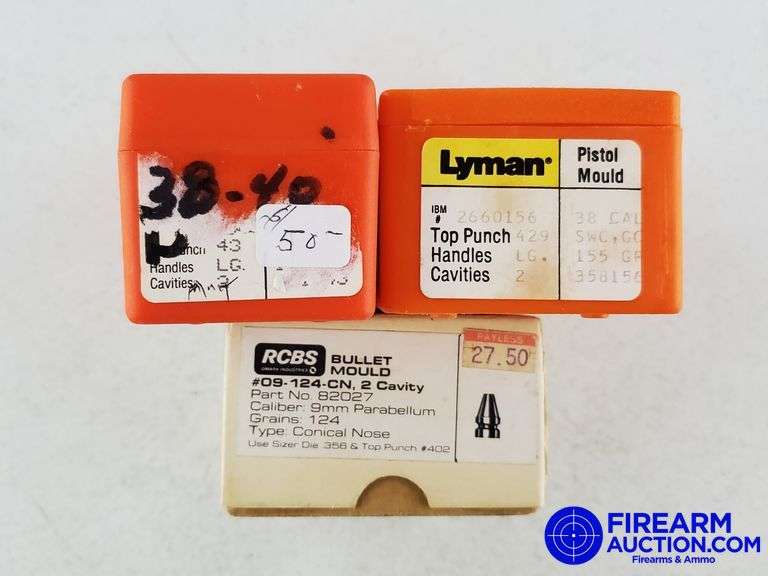 Assorted Cavity Bullet Molds - Lyman 38-40 + Lyman 38 Cal + RCBS 9 MM Para