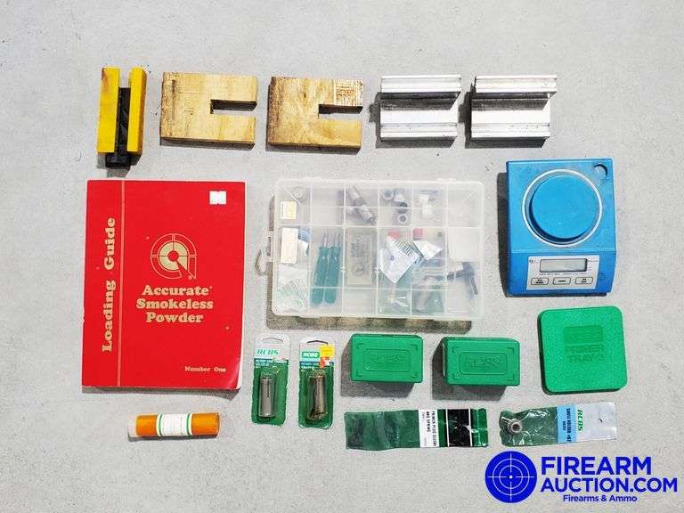 Assorted Reloading - Loading Guide, Dillon Precision Scale,  Primer Tray, Etc