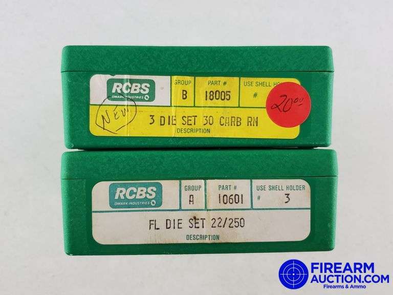 RCBS Reloading Die Sets - (1)30 Carb RN + (1)22-250