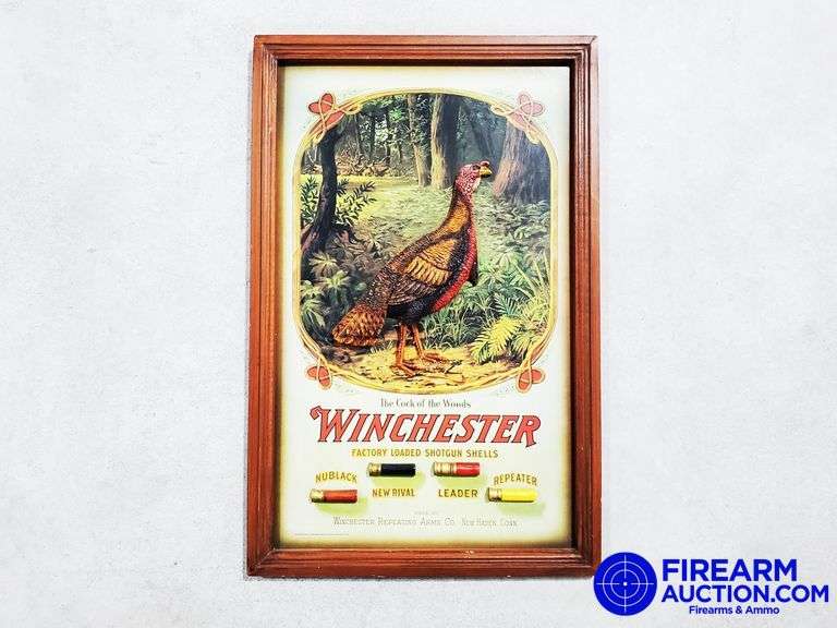 Winchester Shells "The Cock Of The Woods" 3-D Wall Art - 17.5" x 27"