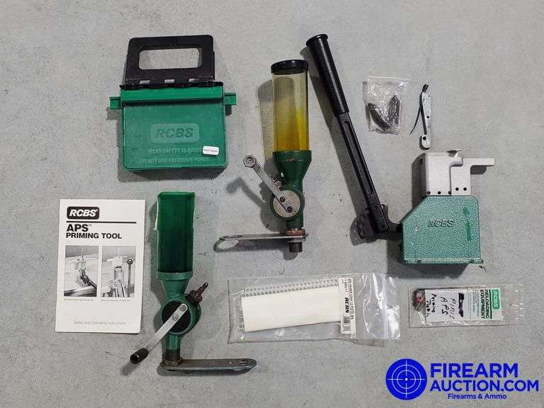 Assorted Reloading - APS Priming Tool, Powder Measures, Primer Strip Loader, Etc