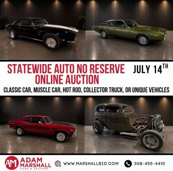 Statewide Auto Online Auction No Reserve - July 14th