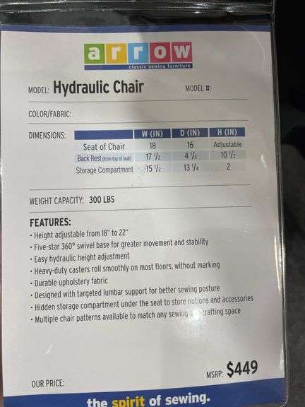 Arrow Hydraulic Chair