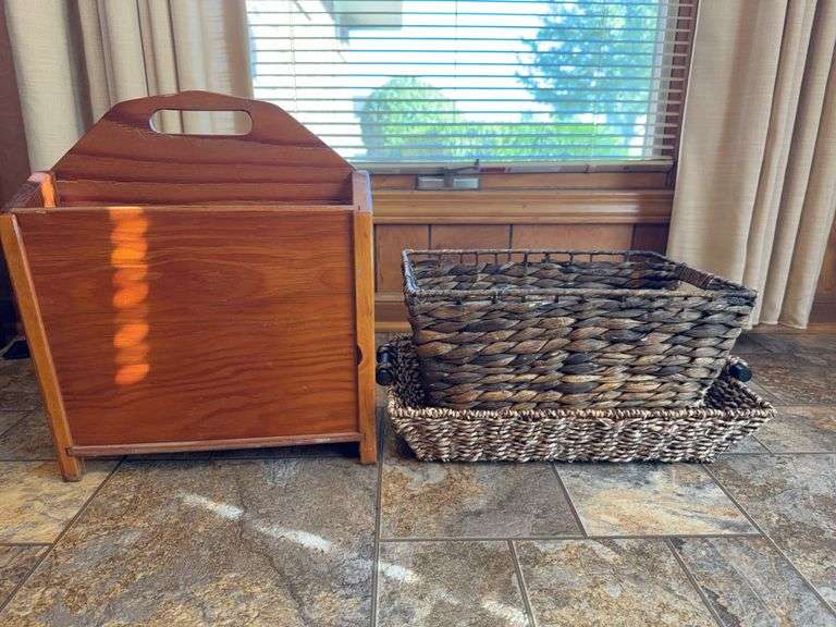 Baskets and Magazine Rack