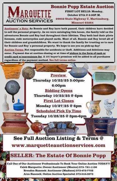 Bonnie Popp Estate Auction