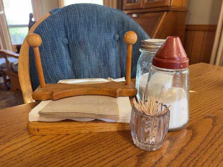 Napkin Holder, Sugar Jar, Toothpick Holder